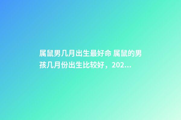 属鼠男几月出生最好命 属鼠的男孩几月份出生比较好，2022 年属鼠生几月份宝宝好-第1张-观点-玄机派